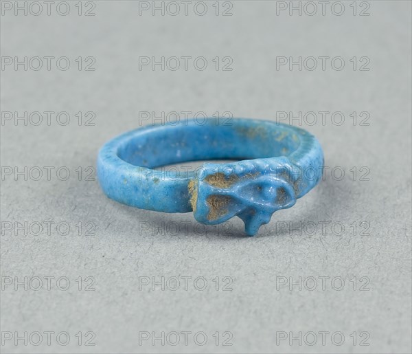Ring: Udjat Eye, New Kingdom, late Dynasty 18 (about 1325 BC), Egyptian, Egypt, Faience, W. 0.6 cm (1/4 in.), diam. 1.9 cm (3/4 in.)