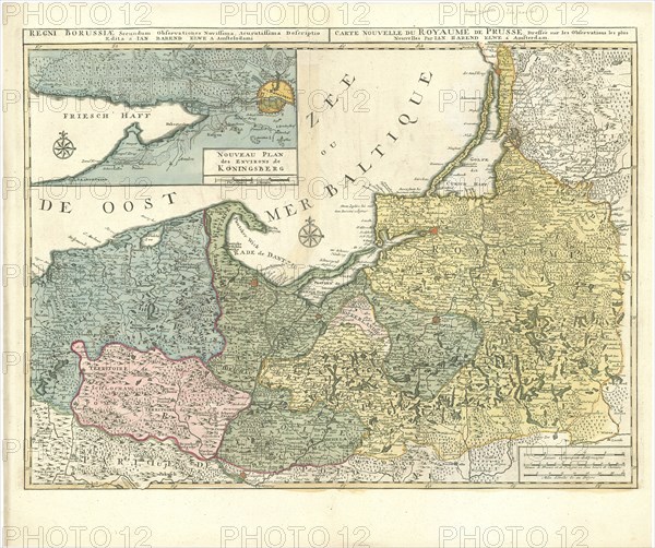 Map, Regni Borussiae secundum observationes novissima, accuratissima descriptio =, Jan Barend Elwe (1746-1816), Copperplate print