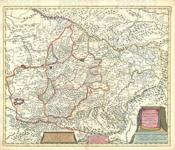 Map, Nova Transilvaniae principatus tabula, Cornelis Danckerts II (1664-1717), Copperplate print