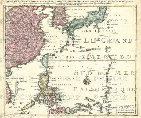 Map, 2 Partie de la nouvelle grande carte des Indes Orientales, Habile connoisseur Un, Copperplate print