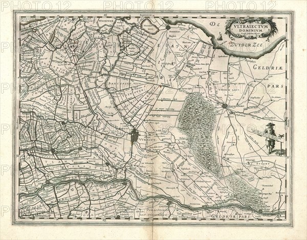 Map, Vltraiectvm Dominivm, Willem Jansz Blaeu (1571-1638), Copperplate print