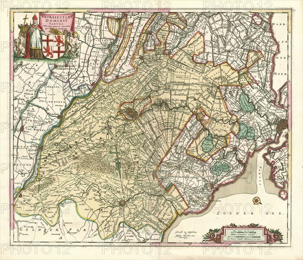 Map, Ultraiectini Dominii tabula, Justus Danckertsz (1635-1701), Copperplate print