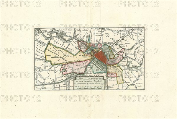 Map, Kaart van de stad Utrecht en van derzelver vryheid, Copperplate print