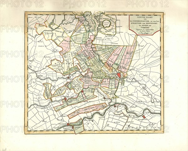 Map, Nieuwe kaart van het Nederkwartier, en van het kwartier van Montfoort, des Stichts van Utrecht, Copperplate print