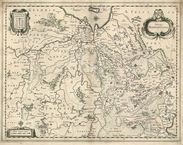 Map, Ditio Trans-Isulana, Johannes Janssonius (1588-1664), Copperplate print