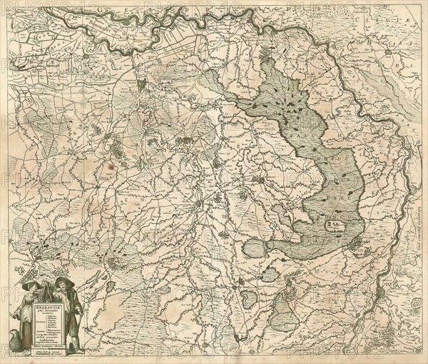 Map, Brabantiae pars Orientalis continens territoria Oosteruici, Maselandiae, Campiniae, Peellandiae, Rauesteini, Kuyckianae ..., Copperplate print