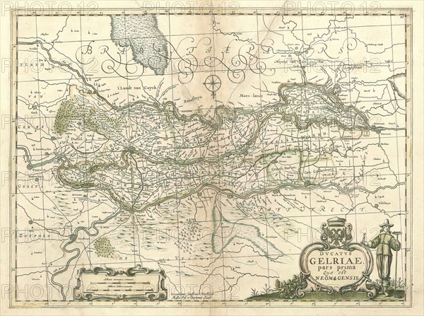 Map, Dvcatvs Gelriae pars prima quae est Neomagensis, Copperplate print