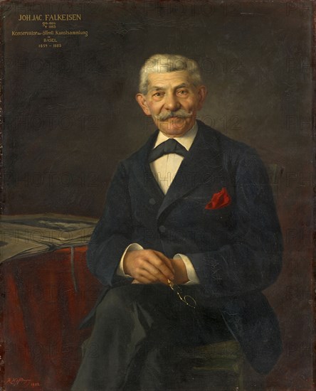 Portrait of the engraver Johann Jakob Falkeisen, 1882, oil on canvas, 110 x 82 cm, signed and dated lower left: A. Höflinger, 1882, inscribed top left: JOH., JAC, ., FALKEISEN, geb., 1804, † 1883, Conservator of the public., Art Collection, in, BASEL, 1859 - 1883, Albert Höflinger, Neustadt 1855–1936 Basel