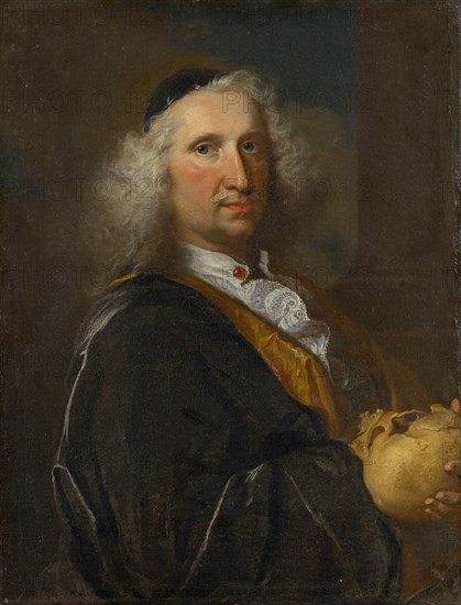 Portrait of Doctor Franz Platter (1645-1711), oil on canvas, 49 x 38 cm, signed on the reverse (mostly hidden by the new stretcher), Johann Rudolf Huber d. Ä., Basel 1668–1748 Basel
