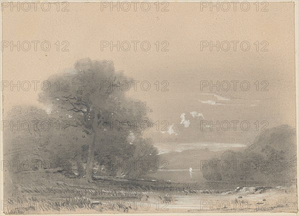 Seascape, Pencil, white scraped, Leaf: 9.5 x 13.1 cm, U. l., Signed in pencil: Castan, Gustave Castan, Genf 1823–1892 Crozant/Limousin