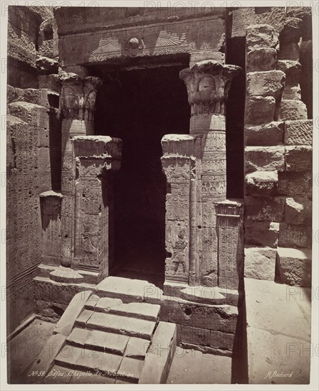 Henri Béchard, French, 1869-1889, Entrance to the Chapel of the New Year in the Temple of Ed Edfu, late 19th century, albumen print