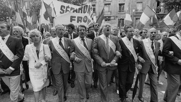 Demonstration of the Front National against the Savary Law project, Paris, 1984