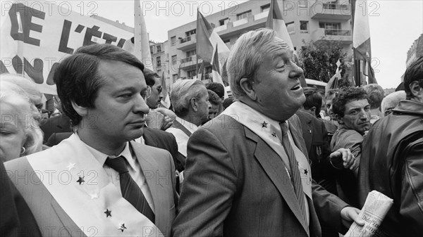 Manifestation du Front National en faveur de l'école libre, Paris, 1984