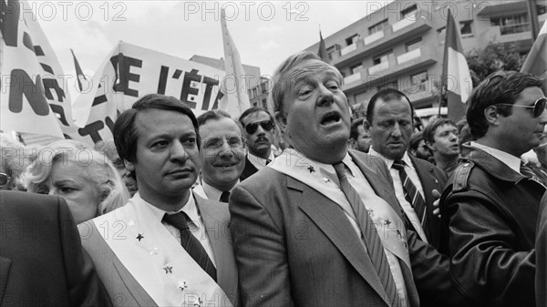 Demonstration of the Front National against the Savary Law project, Paris, 1984