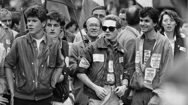 Manifestation du Front National en faveur de l'école libre, Paris, 1984