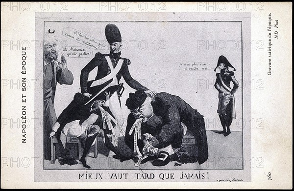 Napoleon I: Satirical engraving.