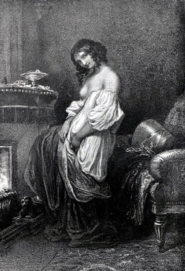 Engraving by Dominique Louis Papety, The Evening