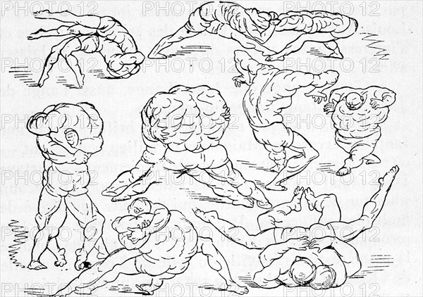 Funny Gladiators, illustration by Gustave doré