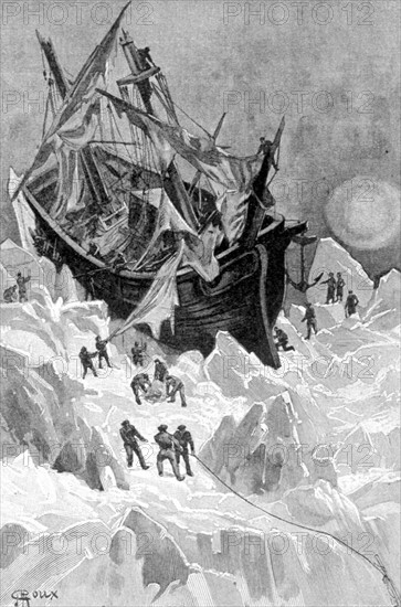 Jules Verne: 'The Sphinx of the Ice Fields', illustration