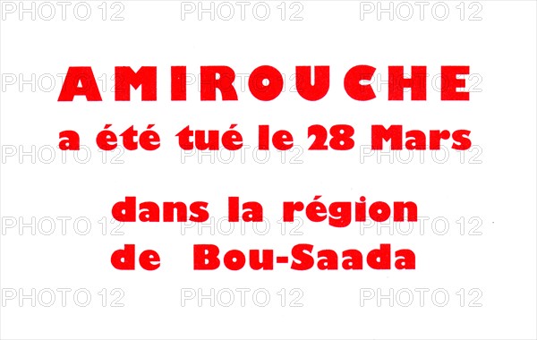 Tract de propagande après la mort d'Amirouche