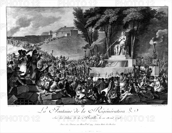 La Fontaine de la Régénération sur les débris de la Bastille