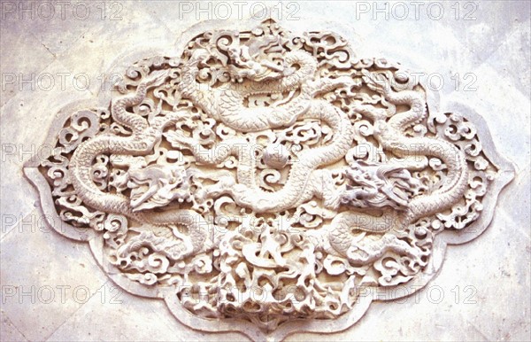 Dragons sur un mur du Palais d'Eté de Pékin