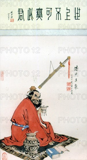Peinture traditionnelle chinoise -  Zhong Kui, le dieu qui capture le fantôme
