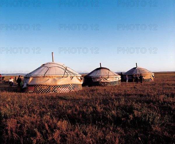 Maisons traditionnelles, Mongolie Intérieure, Chine