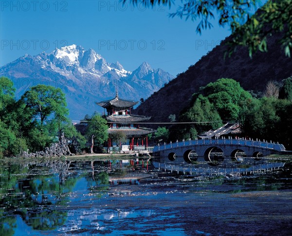 Pagoda on a lake bank, China