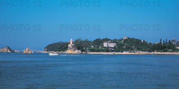 Vue sur la ville de Xiamen sur l'île de Gulangyu, dans la province du Fujian, Chine