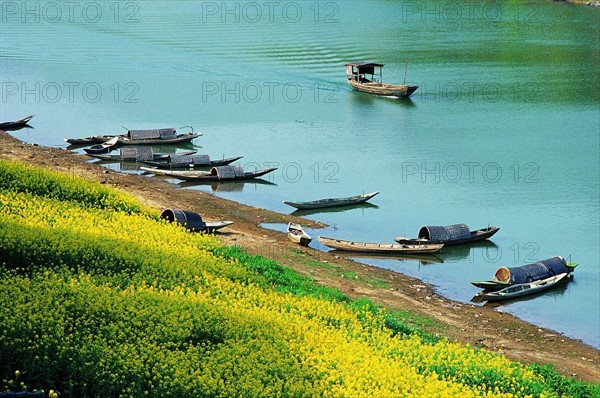 The riverbank of the Xin'an River,Shexian County,Anhui Province,China
