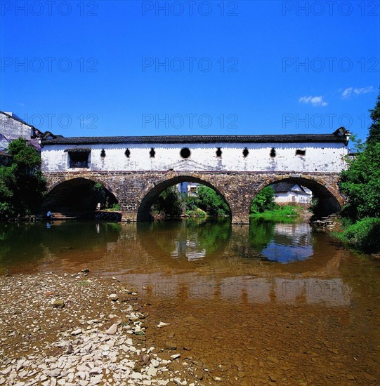 A corridor bridge of Shexian County,Anhui Province,China