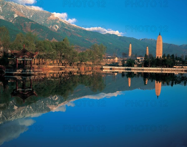 The Three Pagodas of Chong-Sheng Temple, Dali, Yunnan Province, China