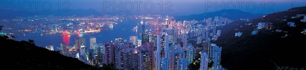 The skyline of Victoria Harbor, Hong Kong