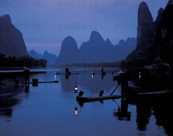 Cormorant fisherman on Lijiang river,Guilin,China