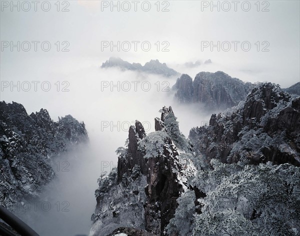 Snowscape of Huangshan mountains
