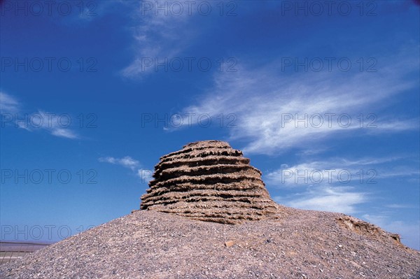 The ruins of a beacon tower from Han Dynasty of ancient China