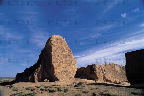 Ruins of Great Wall of Ming Dynasty in Yongtai,Gansu,China