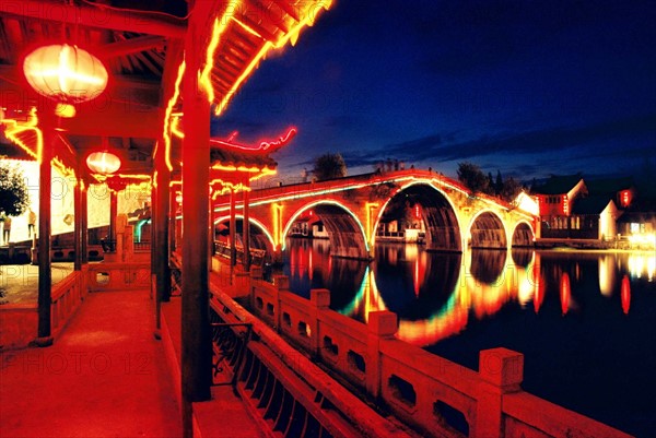 Stone arched brige in Zhujiajiao Town, Shanghai, China