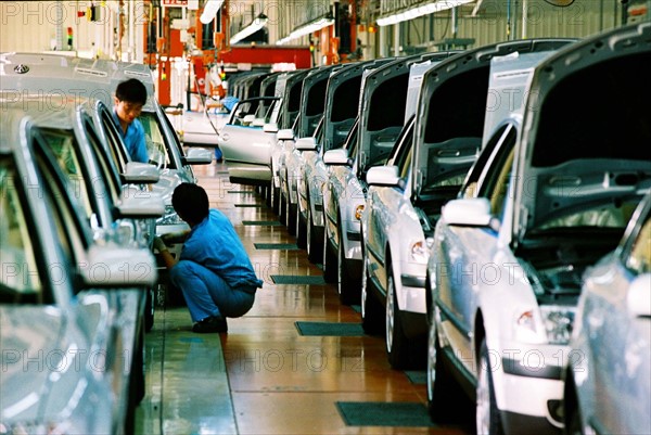 Production line of Shanghai Volkswagen Automotive Company,Shanghai,China