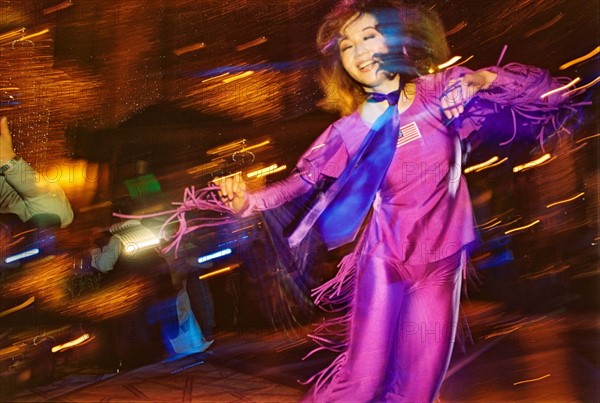 Woman dancer in a pub of Shanghai,China