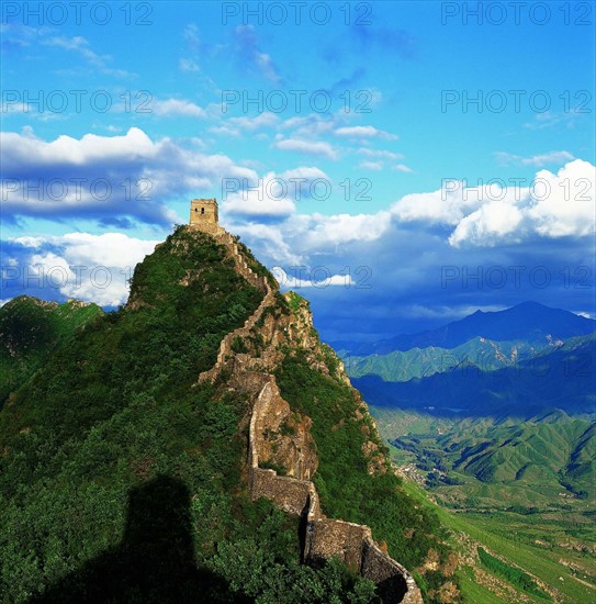 The Wangjingta Tower Simatai Great Wall Beijing China Photo12 Panorama Stock