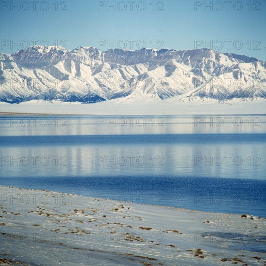 The snowview of Sailimu Lake,Sinkiang,China
