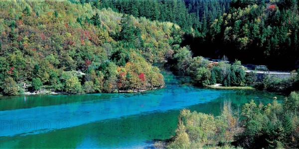 A landscape in Jiuzhaigou,Sichuan,China