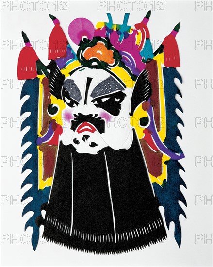 Papercut in the shape make-up of Peking opera, China