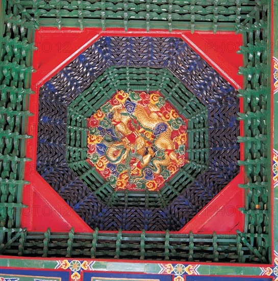 Plafond du Temple de Zhongyue, Chine