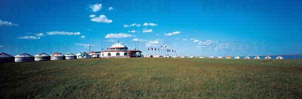 igloos on the meadow of Hulunbeier,Inner Mongolia,China
