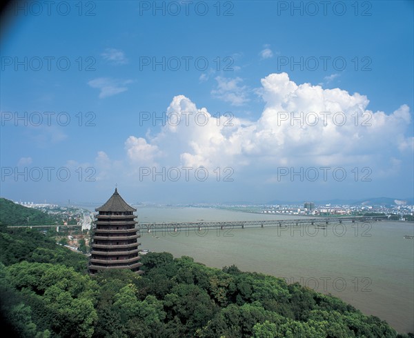 Liuhe Pagoda by the Qiantang River,Hangzhou,Zhejiang Province,China