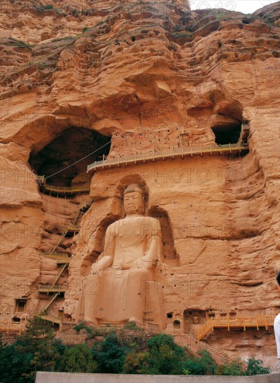 Buddha statue at the grotto of Bingling Temple,Gansu,China