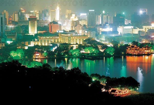 The nightscape of West Lake,Hangzhou,Zhejiang Province,China